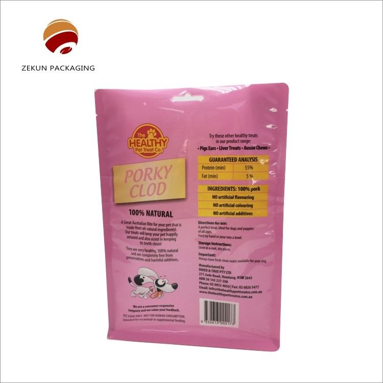 CMYK Printing Gravure Standing Pocket Flat Bottom Moisture Proof Zipper نوع چاپی با رنگ های مختلف