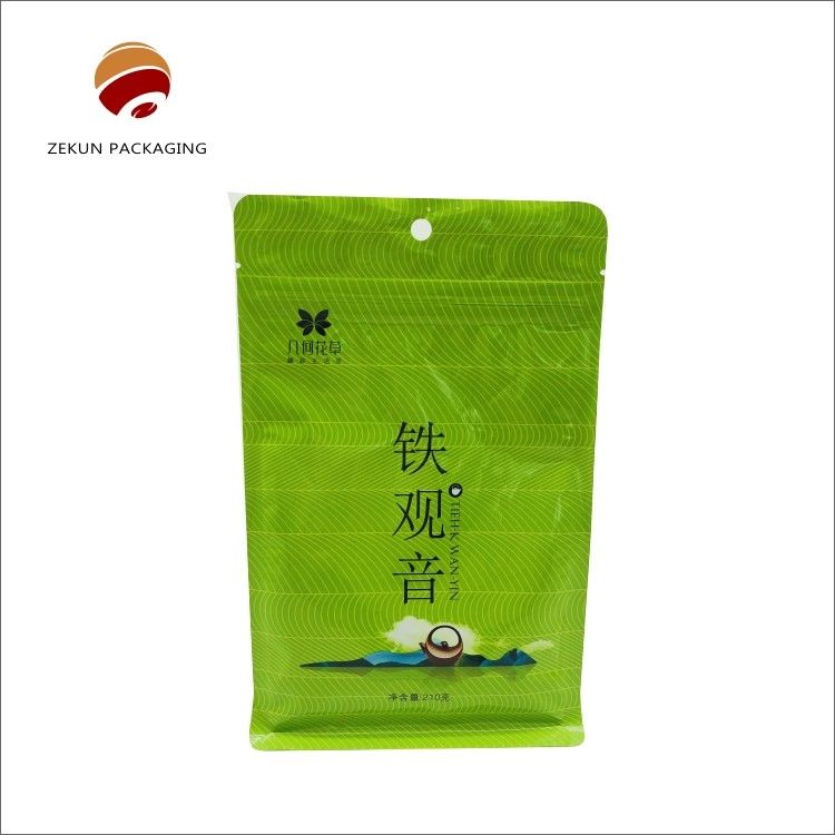 کیسه بسته بندی چای سفارشی با زیپ بالا CMYK / PANTON طراحی ضد رطوبت 30-200g-5kgs