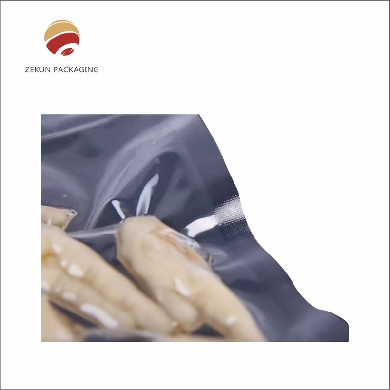کیسه های ذخیره سازی خلاء مواد غذایی CMYK/PANTON 3 طرفه چاپ گرافیک شفاف مهر گرمایی